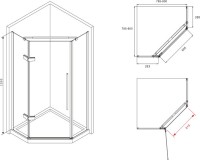 Душевой уголок Abber Ewiges Wasser AG05080B 80x80, профиль черный, стекло прозрачное