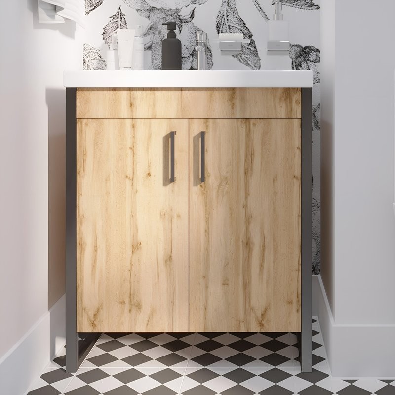 Тумба под раковину 1MarKa Grunge Loft 70Н дуб вотан