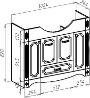 Мебель для ванной комнаты Bellezza Кантри 105 Мебель для ванной комнаты Bellezza Кантри 105