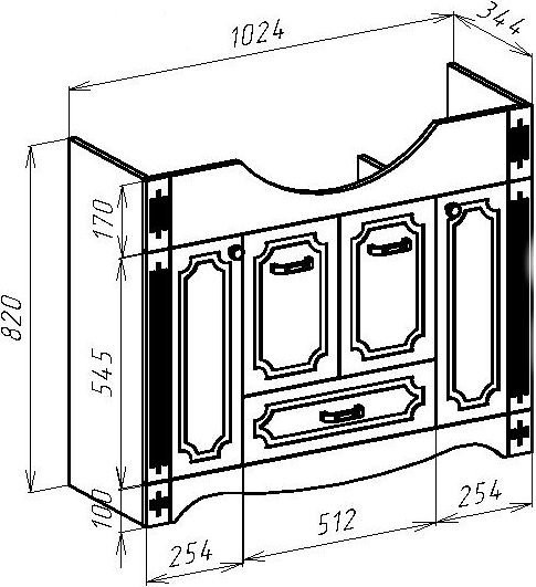 Мебель для ванной комнаты Bellezza Кантри 105