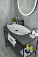 Накладная раковина GID Creativo N9178 74 глянцевая белая, овальная, фаянс