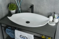 Накладная раковина GID Creativo N9178 74 глянцевая белая, овальная, фаянс