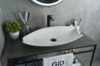 Накладная раковина GID Creativo N9178 74 глянцевая белая, овальная, фаянс