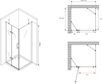 Душевой уголок Abber Zart AG08120-S81 120х80, профиль хром, стекло прозрачное
