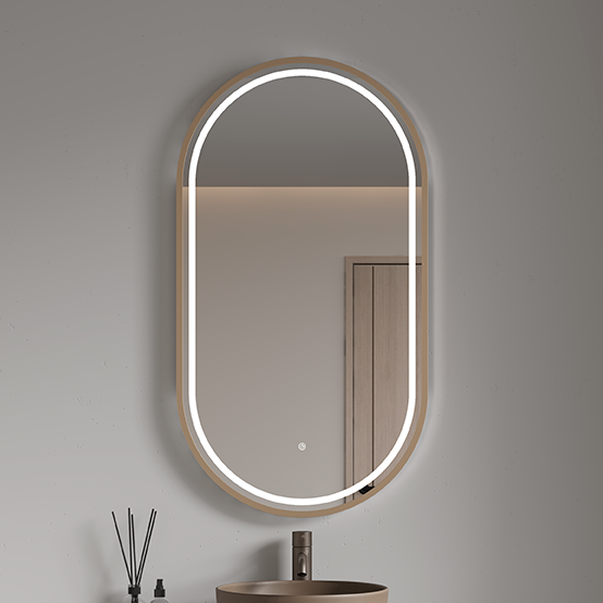 Зеркало Armadi Art 568 60 с подсветкой, диммером, с антизапотевателем, золото