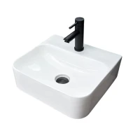 Накладная раковина GID Geometrico N9257 43 глянцевая белая, прямоугольная, фаянс, с 1 отверстием под смеситель