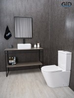 Накладная раковина GID Geometrico N9257 43 глянцевая белая, прямоугольная, фаянс, с 1 отверстием под смеситель