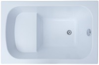 Акриловая ванна Aquanet Seed 246173 110x70 см, пристенная, белая, с каркасом, для инвалидов, с сиденьем