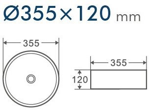 Накладная раковина D&K Matrix DT1391508 матовый фарфор, 35, 5 см