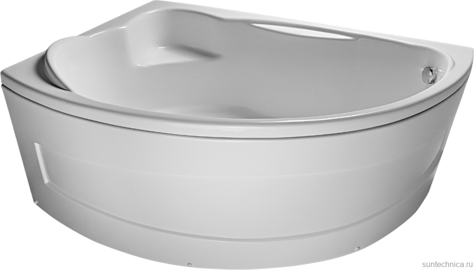 Акриловая ванна EUROLUX Sparta 160x95 см, угловая, левая, пристенная, белая, асимметричная, с каркасом, 160х100, L, с каркасом