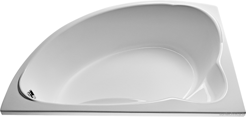 Акриловая ванна EUROLUX Sparta 160x95 см, угловая, левая, пристенная, белая, асимметричная, с каркасом, 160х100, L, с каркасом