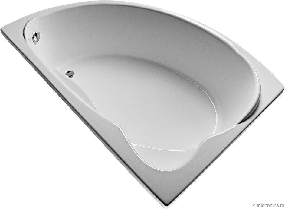 Акриловая ванна EUROLUX Sparta 160x95 см, угловая, левая, пристенная, белая, асимметричная, с каркасом, 160х100, L, с каркасом