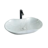 Накладная раковина GID Lago Mnc503H012 67 под глянцевый камень, овальная, фаянс
