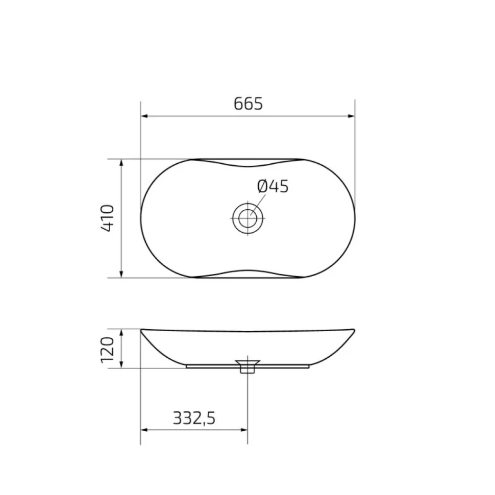 Накладная раковина GID Lago Mnc503H012 67 под глянцевый камень, овальная, фаянс