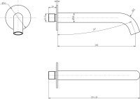 Душевой комплект Смеситель Aquanet Static AF330-51C, С ВНУТРЕННЕЙ ЧАСТЬЮ + Душевая лейка + Подключение AF000-11C, хром + Излив AF330-98C, для ванны, хром