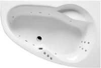 Акриловая ванна Excellent Newa WAEX.NEP16.SMART P 160x95 см, угловая, правая, пристенная, с гидромассажем, белая, асимметричная, с каркасом, со сливом-переливом