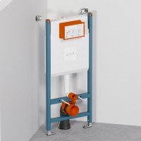 Комплект Унитаз подвесной Wanfald Lauta 47374100005 черный + Инсталляция VitrA V-Fix Core 732-5800-01PV + Кнопка Root Round 740-2280 хром