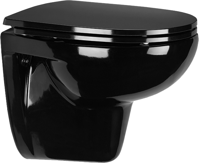 Комплект Унитаз подвесной Wanfald Lauta 47374100005 черный + Инсталляция VitrA V-Fix Core 732-5800-01PV + Кнопка Root Round 740-2280 хром