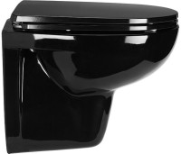 Комплект Унитаз подвесной Wanfald Lauta 47374100005 черный + Инсталляция VitrA V-Fix Core 732-5800-01PV + Кнопка Root Round 740-2280 хром