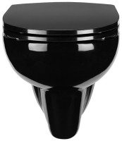 Комплект Унитаз подвесной Wanfald Lauta 47374100005 черный + Инсталляция VitrA V-Fix Core 732-5800-01PV + Кнопка Root Round 740-2280 хром