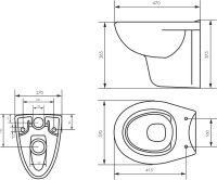 Комплект Унитаз подвесной Wanfald Lauta 47374100005 черный + Инсталляция VitrA V-Fix Core 732-5800-01PV + Кнопка Root Round 740-2280 хром