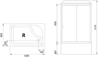 Душевая кабина Royal Bath BP RB8120BP5-WC-R с высоким поддоном, с сиденьем