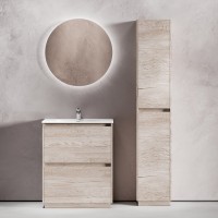 Мебель для ванной комнаты Sancos Libra Floor 70 дуб галифакс натуральный, белая раковина CN7007