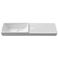 Мебельная раковина Belux Даллас 80 L накладная, глянцевая белая, прямоугольная, искусственный мрамор