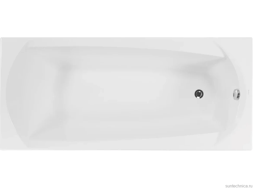 Акриловая ванна Vagnerplast Ebony 170x75 см, пристенная, белая, с каркасом