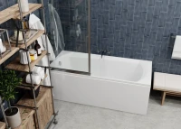 Акриловая ванна Vagnerplast Ebony 170x75 см, пристенная, белая, с каркасом