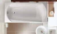 Акриловая ванна Vagnerplast Ebony 170x75 см, пристенная, белая, с каркасом
