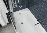 Акриловая ванна Vagnerplast Ebony 170x75 см, пристенная, белая, с каркасом