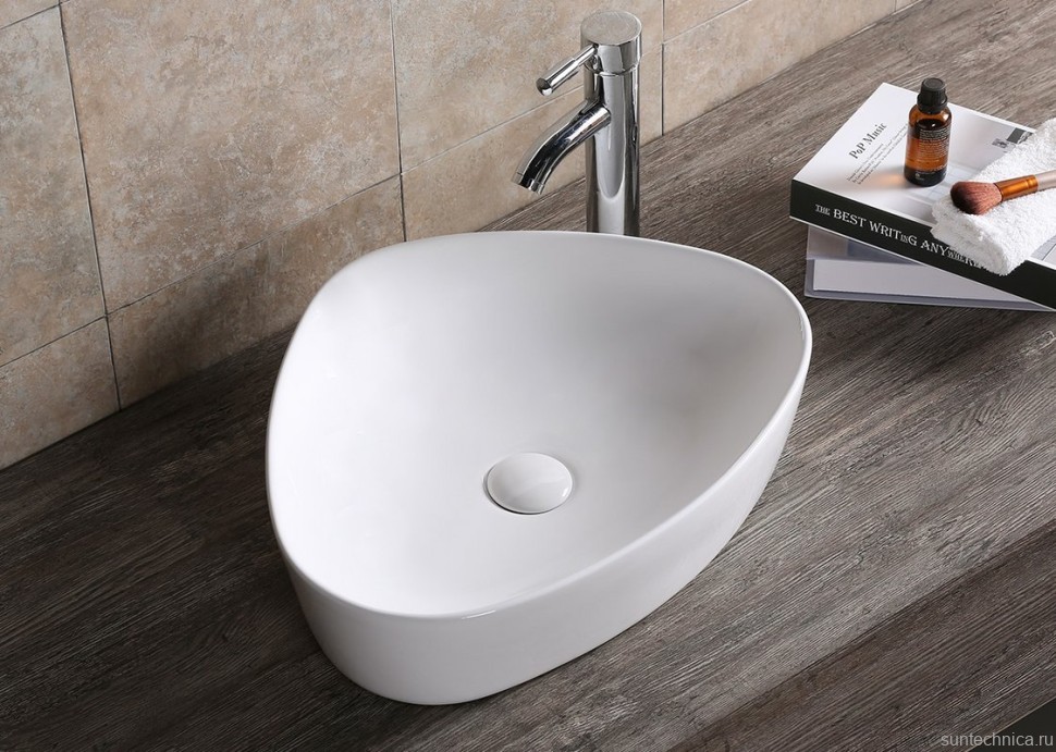 Накладная раковина Ceruttispa CR0089 51 глянцевая белая