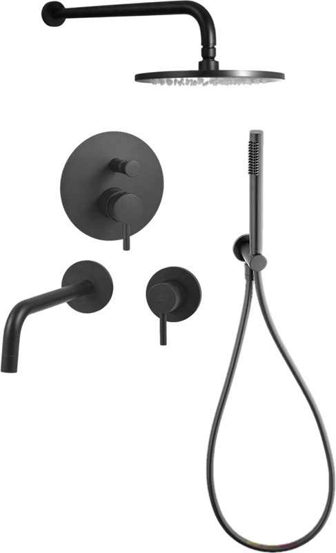 Комплект для ванной Paffoni Light KITLIG015NO006 С ВНУТРЕННЕЙ ЧАСТЬЮ, черный