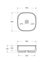 Накладная раковина Cezares CZR-6604 глянцевая белая, квадратная, фаянс