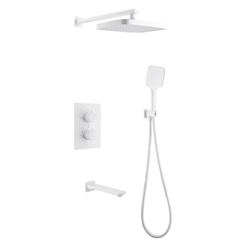 Душевой комплект Abber Weiss Insel AF8050W С ВНУТРЕННЕЙ ЧАСТЬЮ, белый
