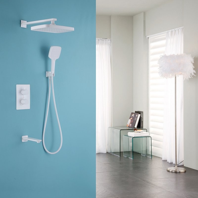 Душевой комплект Abber Weiss Insel AF8050W С ВНУТРЕННЕЙ ЧАСТЬЮ, белый