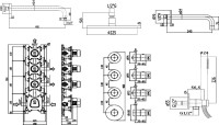 Душевой комплект Paffoni Modular Box KITMB019HGSP141 С ВНУТРЕННЕЙ ЧАСТЬЮ, медовое золото брашированное