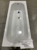 Стальная ванна BLB Universal B70H handles 170x70 см, пристенная, на ножках, с ручками, с шумоизоляцией (уценка: сколы внутри)