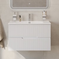 Тумба с раковиной Cezares Duet 90 bianco lucido, раковина Cezares CZR-8095-90