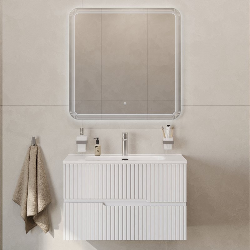 Тумба с раковиной Cezares Duet 90 bianco lucido, раковина Cezares CZR-8095-90