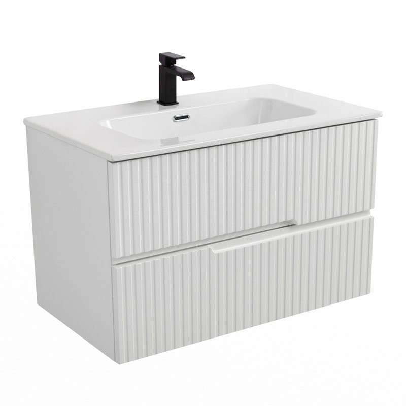 Тумба с раковиной Cezares Duet 90 bianco lucido, раковина Cezares CZR-8095-90