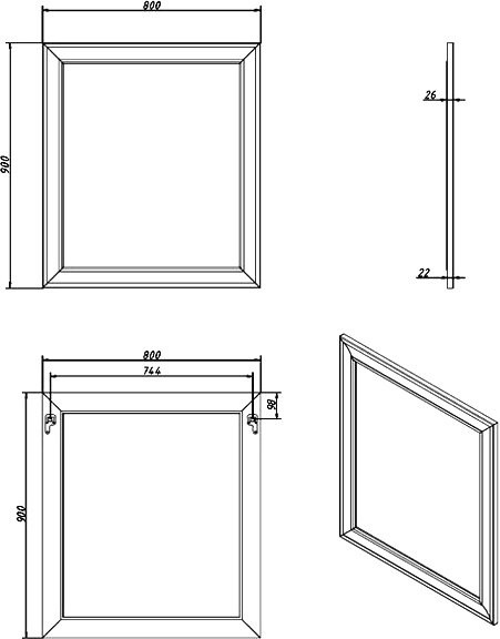 Мебель для ванной комнаты Caprigo Ponza 80 подвесная, белая
