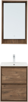 Тумба с раковиной Aquanet Милан 50 подвесная, дуб рустикальный