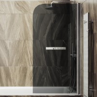 Шторка на ванну Maybahglass MGV-785-5 70x140, профиль матовый хром, стекло графит