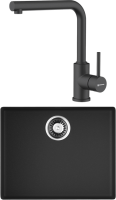 Комплект Мойка Omoikiri Bosen 54-U-BL черная + Смеситель Nakagawa P-BL черный