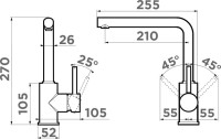 Комплект Мойка Omoikiri Bosen 54-U-BL черная + Смеситель Nakagawa P-BL черный