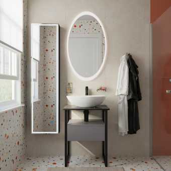 Мебель для ванной DIWO Элиста 60 антрацит с раковиной Moduo 55 Leaf