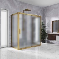 Душевой уголок Kubele DE019 R2U-MAT-BR 120х100 см, профиль бронза