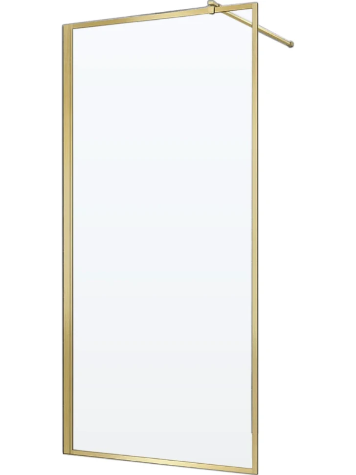 Душевая перегородка Veconi Korato KR81G-70-01-C8 70 см, профиль брашированное золото, стекло прозрачное